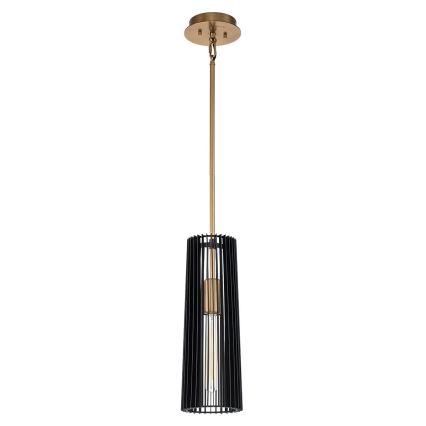 Quintiesse - Taklampa på stång LINARA 1xE27/60W/230V Ø 15,2 cm svart/guld