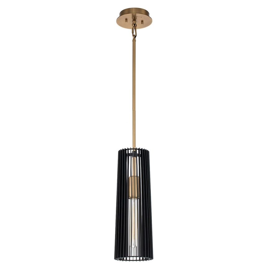 Quintiesse - Taklampa på stång LINARA 1xE27/60W/230V Ø 15,2 cm svart/guld