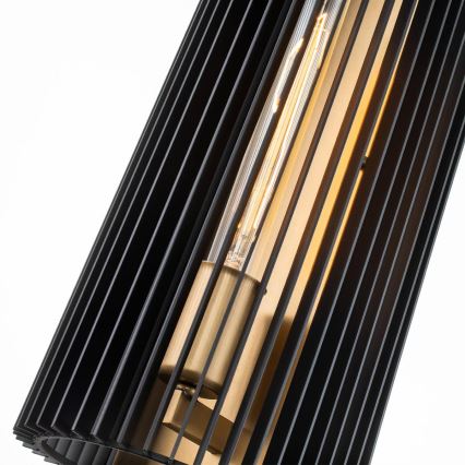 Quintiesse - Vägglampa LINARA 1xE27/60W/230V svart/guld