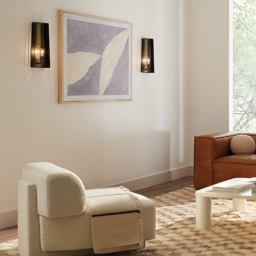 Quintiesse - Vägglampa LINARA 1xE27/60W/230V svart/guld
