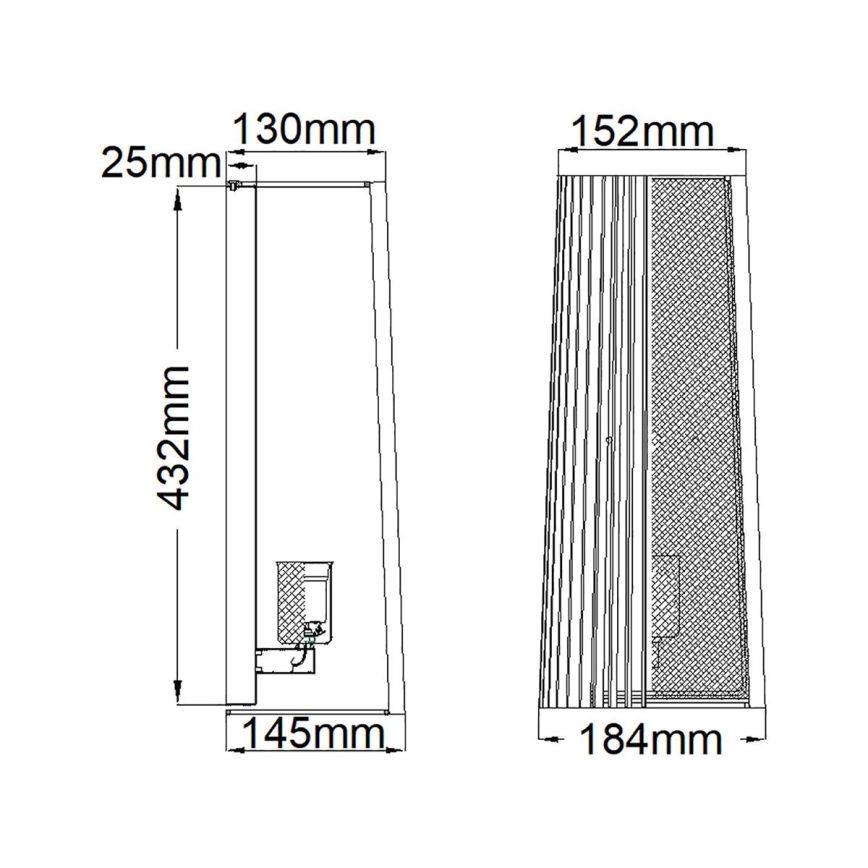 Quintiesse - Vägglampa LINARA 1xE27/60W/230V svart/guld