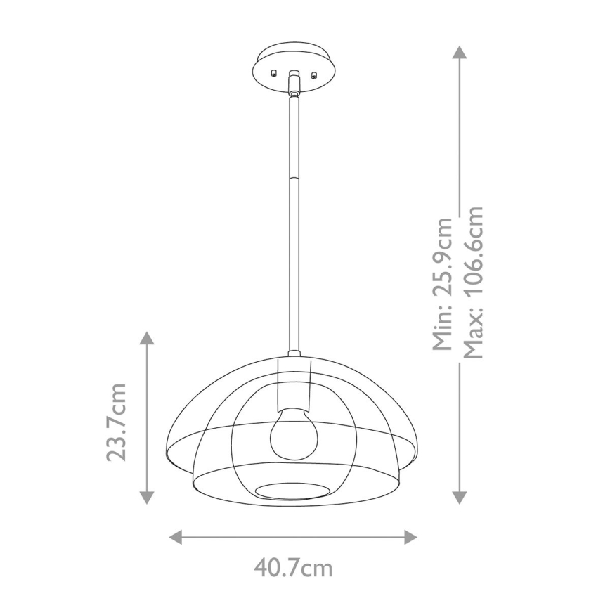 Quintiesse - Takpendel med stång LOTUS 1xE27/60W/230V Ø 40,7 cm guld