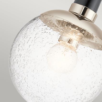 Quintiesse - Taklampa på stång MARILYN 1xE27/60W/230V Ø 19,5 cm blank krom/svart