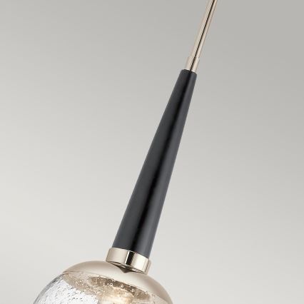 Quintiesse - Taklampa på stång MARILYN 1xE27/60W/230V Ø 19,5 cm blank krom/svart