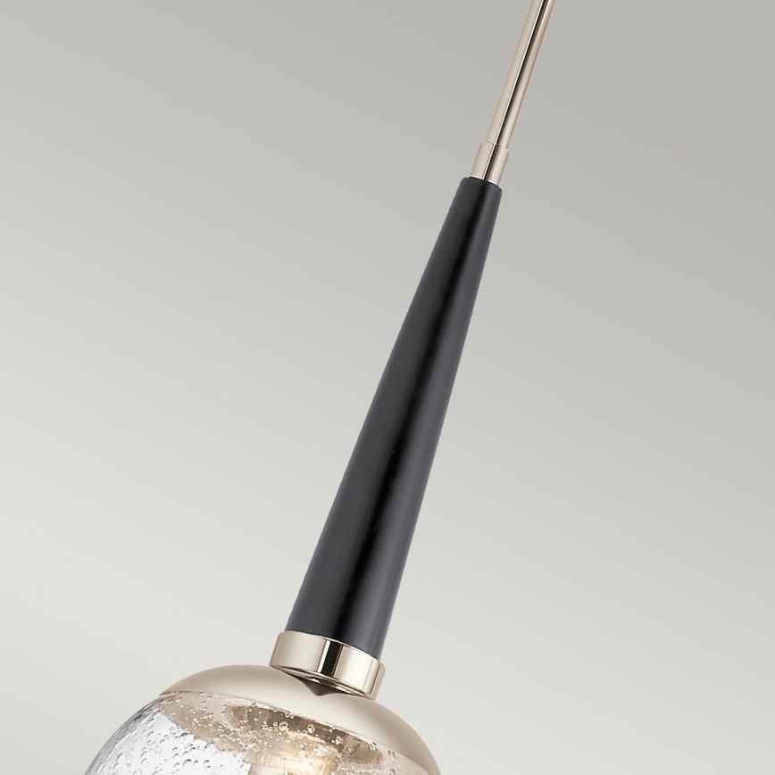 Quintiesse - Taklampa på stång MARILYN 1xE27/60W/230V Ø 19,5 cm blank krom/svart