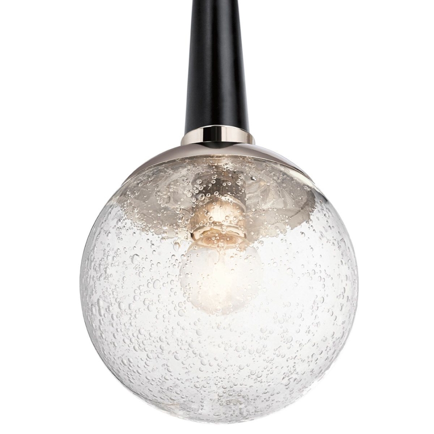 Quintiesse - Taklampa på stång MARILYN 1xE27/60W/230V Ø 19,5 cm blank krom/svart