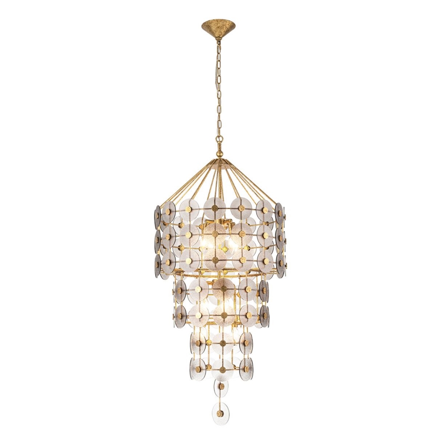 Quintiesse - Ljuskrona med kedja MERIDIAN 9xE14/40W/230V Ø 57,2 cm guld