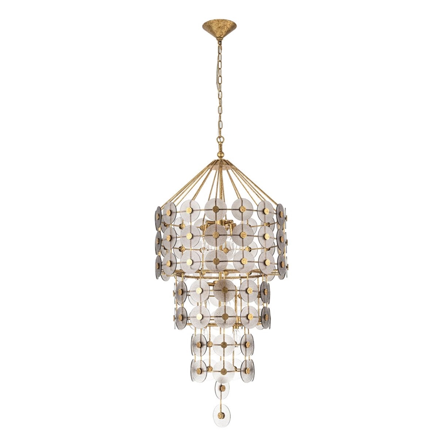 Quintiesse - Ljuskrona med kedja MERIDIAN 9xE14/40W/230V Ø 57,2 cm guld