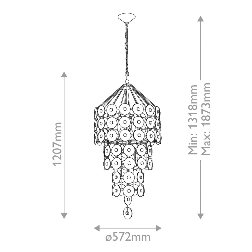 Quintiesse - Ljuskrona med kedja MERIDIAN 9xE14/40W/230V Ø 57,2 cm guld