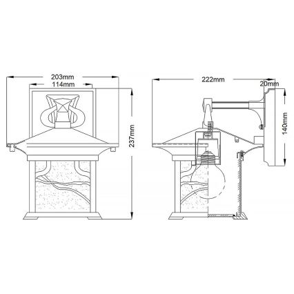 Quintiesse - Utomhusvägglampa MORRIS M 1xE27/60W/230V IP44 brons