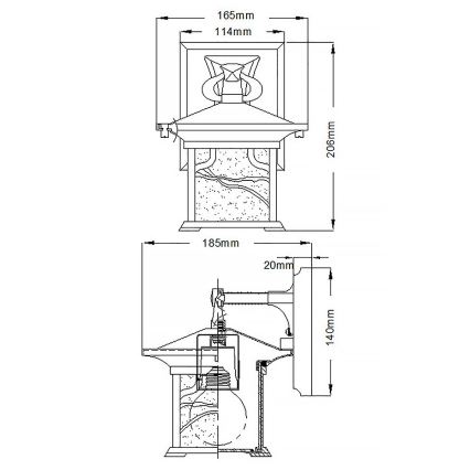 Quintiesse - Utomhusvägglampa MORRIS S 1xE27/60W/230V IP44 bronsfärgad