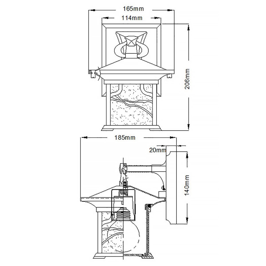 Quintiesse - Utomhusvägglampa MORRIS S 1xE27/60W/230V IP44 bronsfärgad