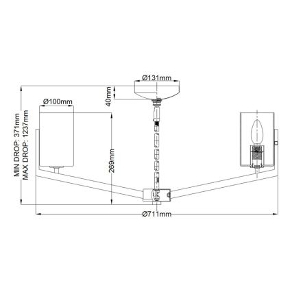 Quintiesse - Stångmonterad taklampa NYE 6xE14/40W/230V Ø 71,1 cm mattkrom