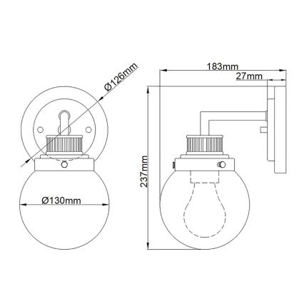 Quintiesse - Badrumsvägglampa POPPY 1xE27/60W/230V IP44 polerad krom