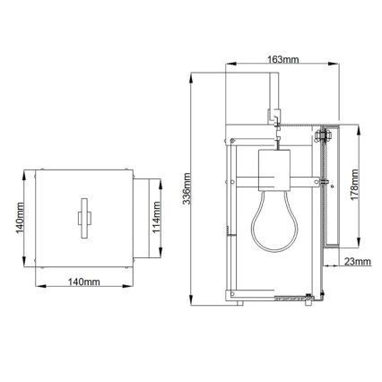 Quintiesse - Utomhusvägglampa PORTER S 1xE27/60W/230V IP44 svart