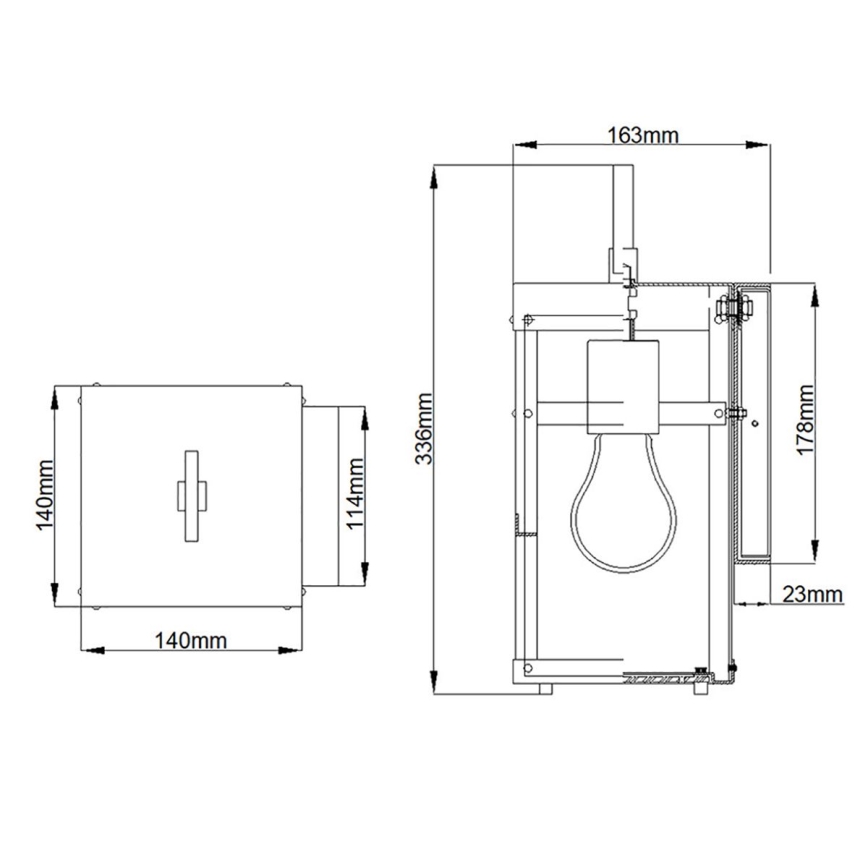 Quintiesse - Utomhusvägglampa PORTER S 1xE27/60W/230V IP44 svart