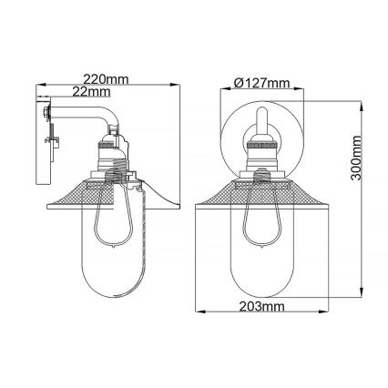 Quintiesse - Badrumsvägglampa RIGBY 1xE27/40W/230V IP44 i brons
