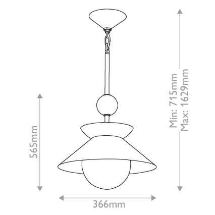 Quintiesse - Takpendel med stång SAUCER M 1xE27/40W/230V Ø 36,6 cm guld