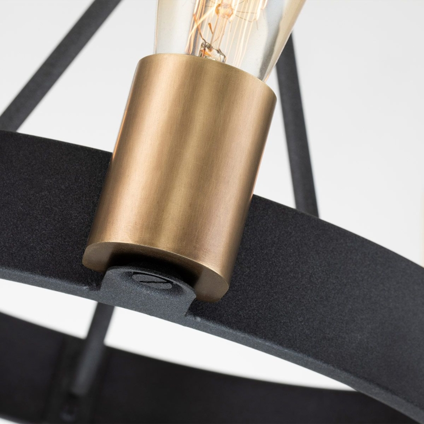 Quintiesse - Taklampa på stång SILAS 3xE27/60W/230V Ø 42,2 cm svart/guld