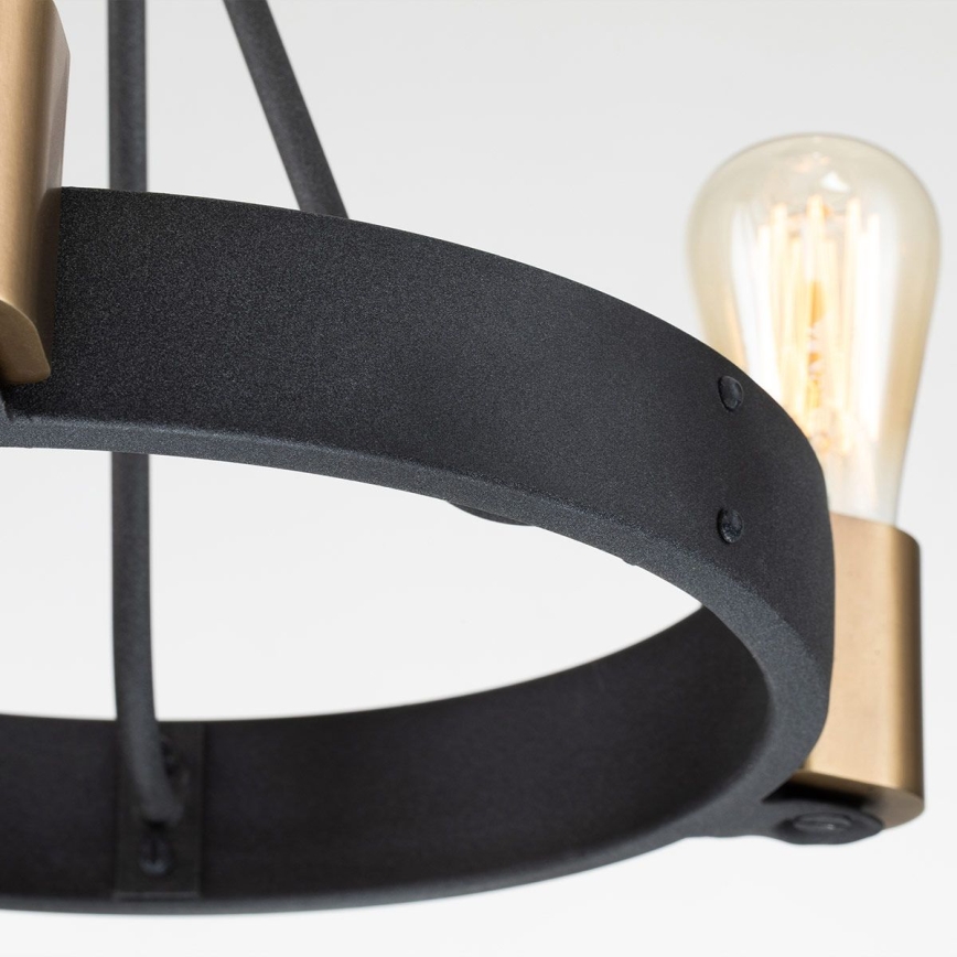 Quintiesse - Taklampa på stång SILAS 3xE27/60W/230V Ø 42,2 cm svart/guld