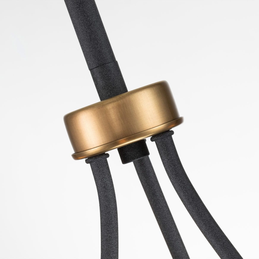 Quintiesse - Taklampa på stång SILAS 3xE27/60W/230V Ø 42,2 cm svart/guld