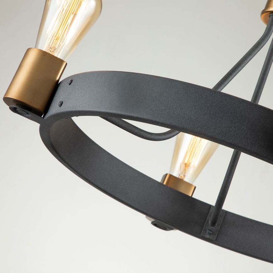Quintiesse - Taklampa på stav SILAS 4xE27/60W/230V Ø 54,9 cm svart/guld