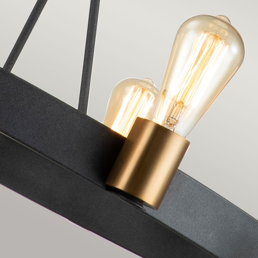 Quintiesse - Taklampa på stång SILAS 8xE27/60W/230V Ø 82,9 cm svart/guld