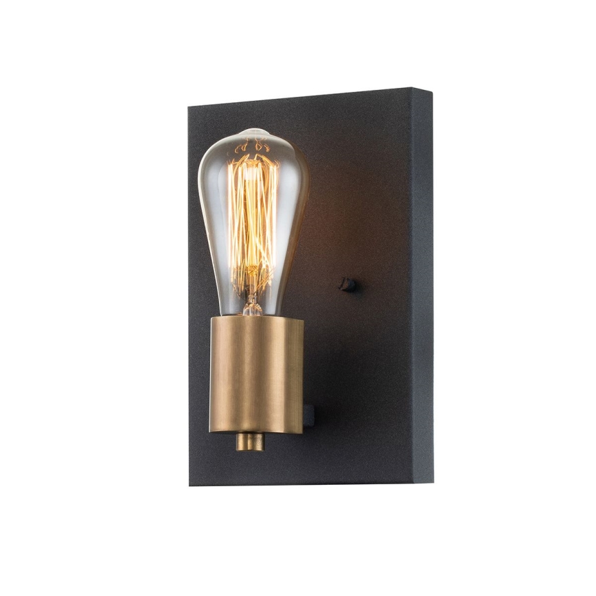 Quintiesse - Vägglampa SILAS 1xE27/60W/230V svart/guld