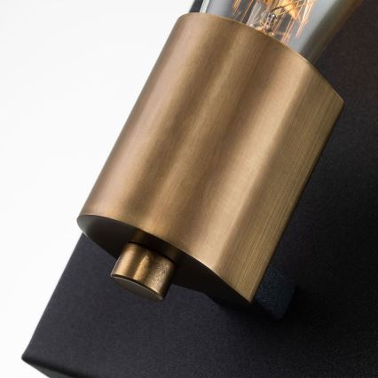 Quintiesse - Vägglampa SILAS 1xE27/60W/230V svart/guld