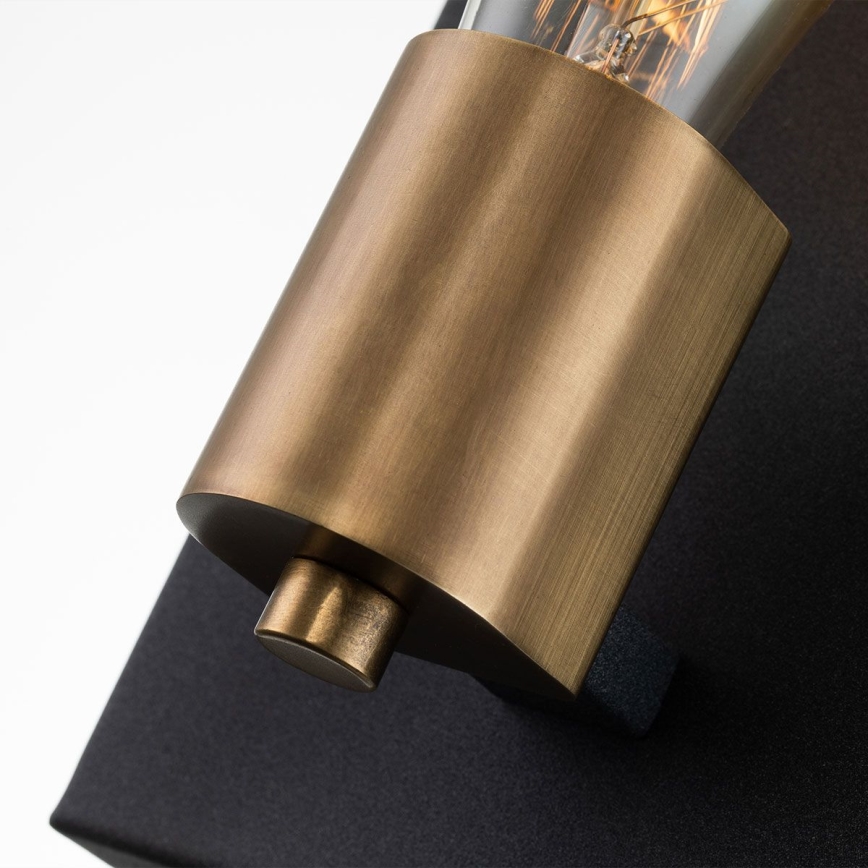 Quintiesse - Vägglampa SILAS 1xE27/60W/230V svart/guld