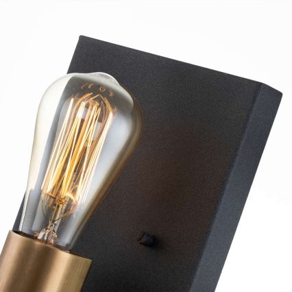 Quintiesse - Vägglampa SILAS 1xE27/60W/230V svart/guld