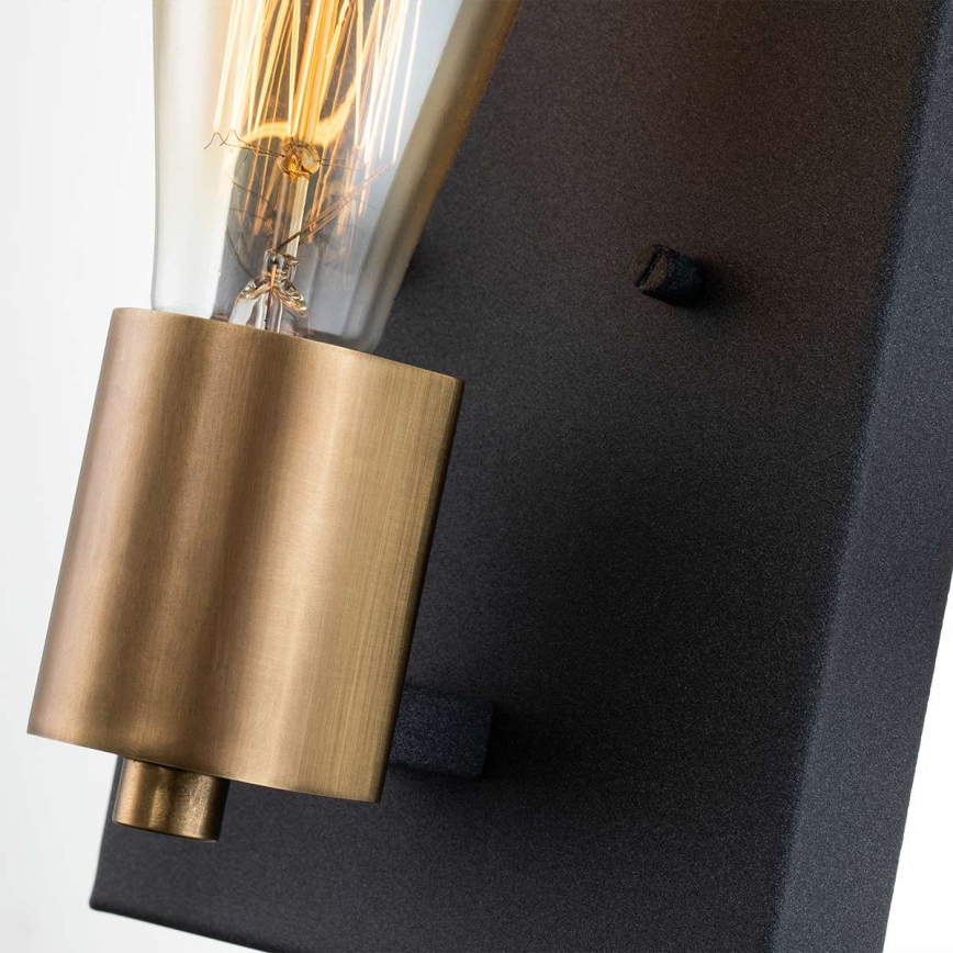 Quintiesse - Vägglampa SILAS 1xE27/60W/230V svart/guld