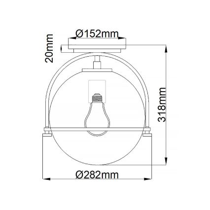 Quintiesse - Taklampa SOMERSET 1xE27/60W/230V Ø 28,2 cm svart