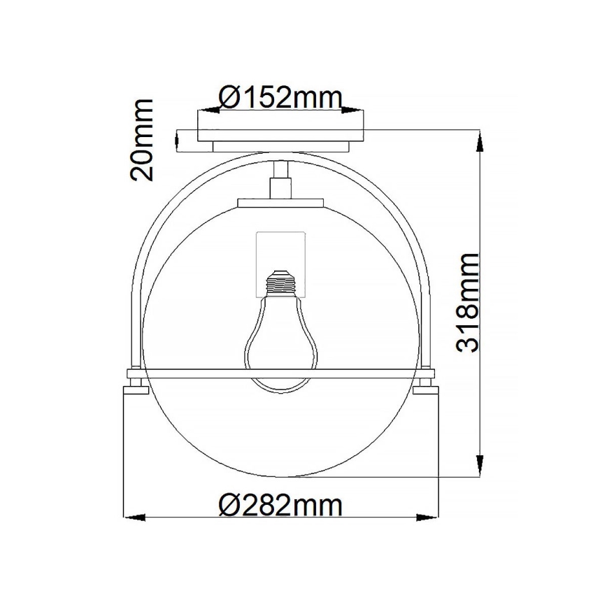 Quintiesse - Taklampa SOMERSET 1xE27/60W/230V Ø 28,2 cm svart