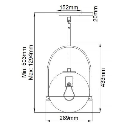 Quintiesse - Takpendel på stång SOMERSET 1xE27/60W/230V Ø 28,9 cm brons