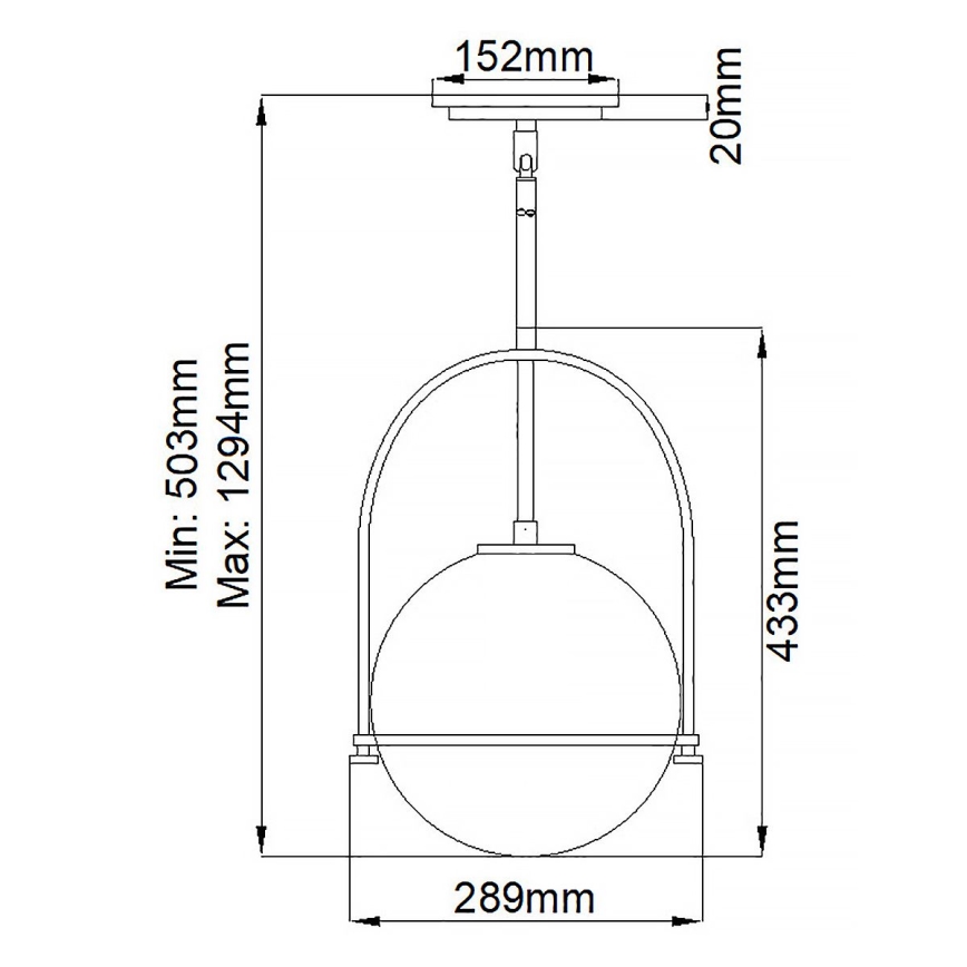 Quintiesse - Takpendel på stång SOMERSET 1xE27/60W/230V Ø 28,9 cm svart