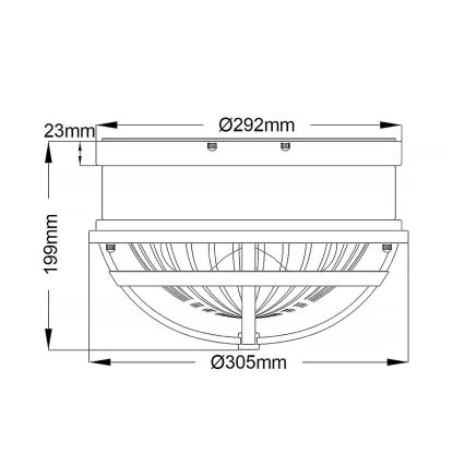 Quintiesse - Taklampa TOLLIS 2xE27/40W/230V Ø 30,5 cm guldig