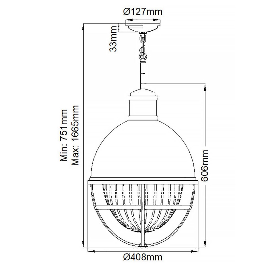 Quintiesse - Taklampa på stång TOLLIS 1xE27/40W/230V Ø 40,8 cm mattkrom