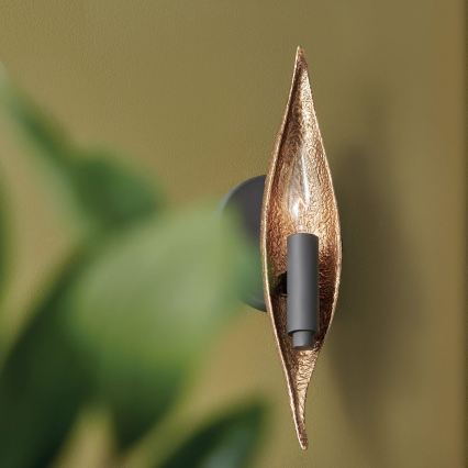Quintiesse - Vägglampa WILLOW 1xE14/40W/230V guld/svart