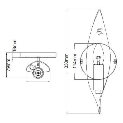 Quintiesse - Vägglampa WILLOW 1xE14/40W/230V guld/svart