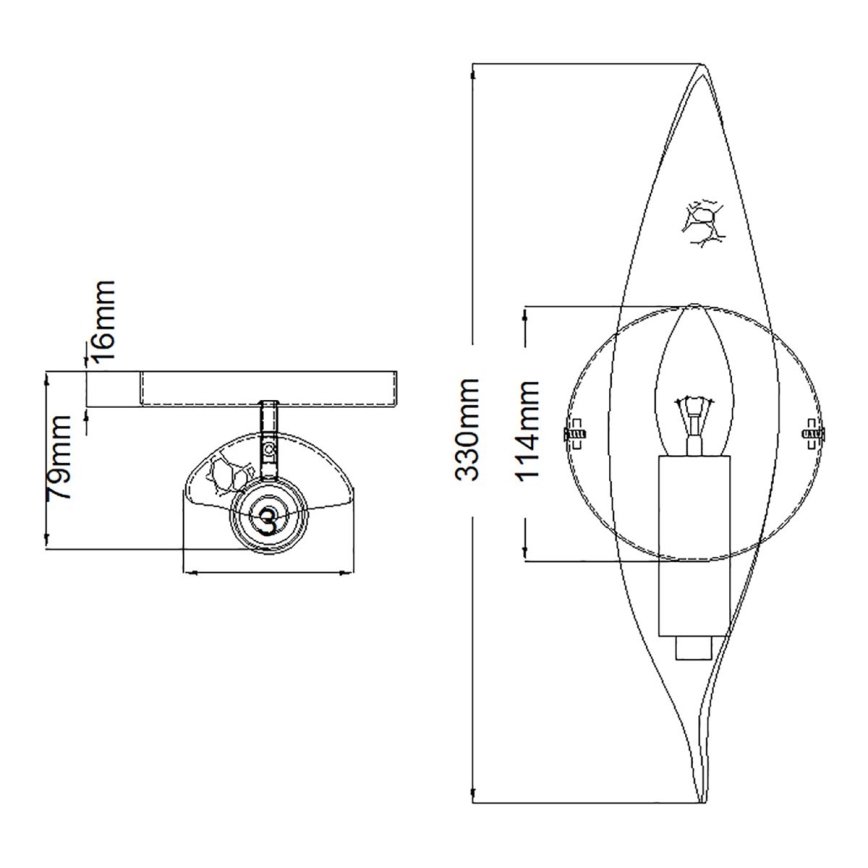 Quintiesse - Vägglampa WILLOW 1xE14/40W/230V guld/svart
