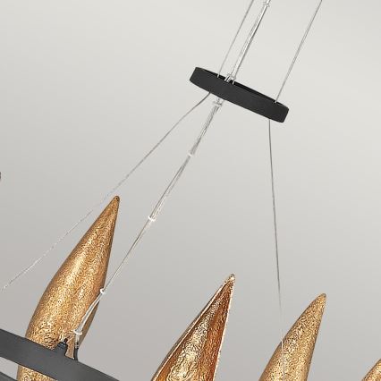 Quintiesse - Pendellampa på vajer WILLOW 6xE14/40W/230V Ø 61 cm guld/svart