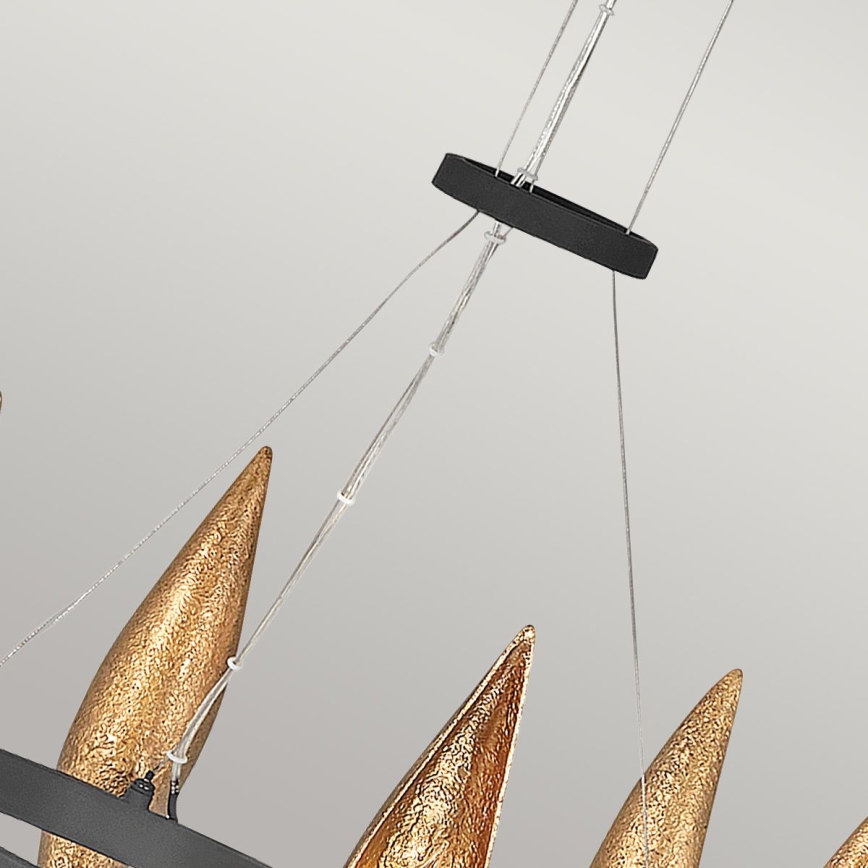 Quintiesse - Pendellampa på vajer WILLOW 6xE14/40W/230V Ø 61 cm guld/svart