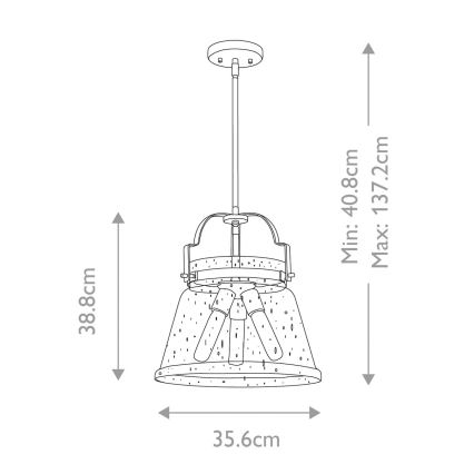 Quintiesse - Taklampa på stång WIMBERLEY 3xE27/60W/230V Ø 35,6 cm, guld