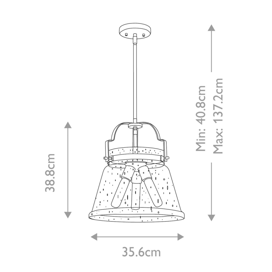 Quintiesse - Taklampa på stång WIMBERLEY 3xE27/60W/230V Ø 35,6 cm, guld