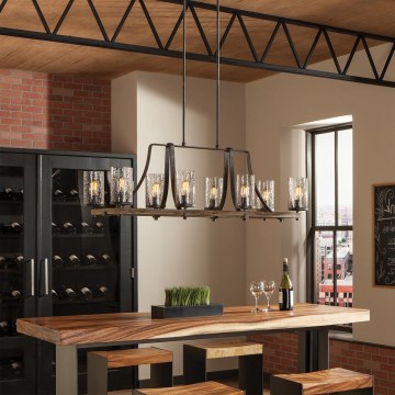 Quintiesse - Taklampa med stång ANGELO 8xE27/60W/230V ekfinish