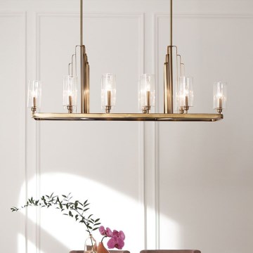 Quintiesse - Taklampa med stång KIMROSE 10xE14/40W/230V guldfinish