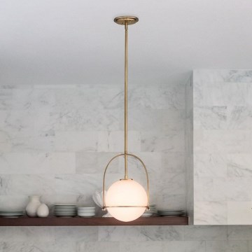 Quintiesse - Taklampa med stång SOMERSET 1xE27/60W/230V Ø 28,9 cm brons