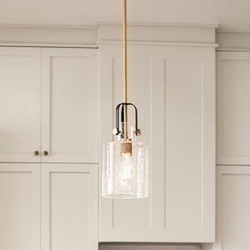 Quintiesse - Taklampa på stång KITNER 1xE27/60W/230V Ø 18 cm guld/svart