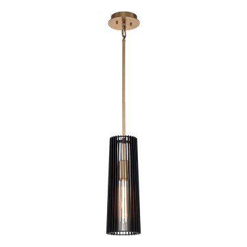 Quintiesse - Taklampa på stång LINARA 1xE27/60W/230V Ø 15,2 cm svart/guld
